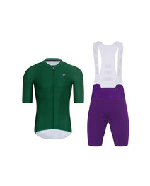 HOLOKOLO Cycling short sleeve jersey and shorts - AEROLITE - purple/green